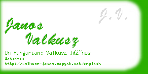 janos valkusz business card
